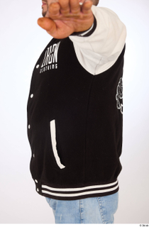 Duncan black white varsity jacket casual dressed upper body 0003.jpg